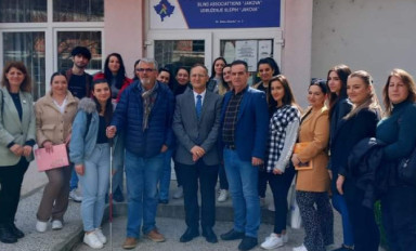 Students from the Faculty of Social Sciences visit the Association of the Blind "Jakova" in Gjakova